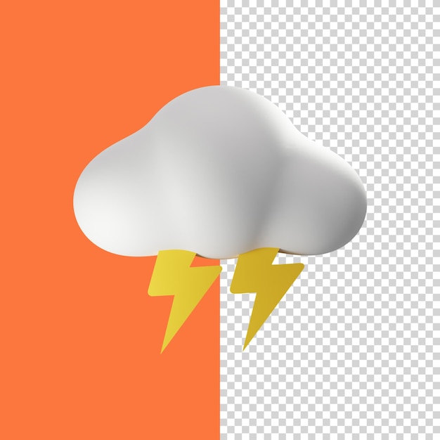 3D-WOLKEN- UND DONNER-SYMBOL