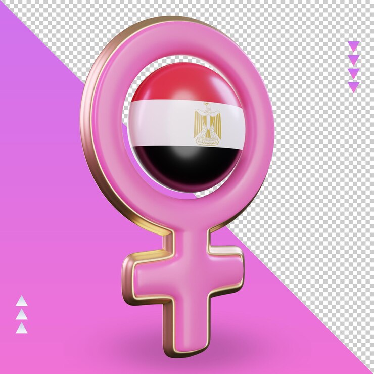 PSD 3d women day symbol egypt flag rendering left view