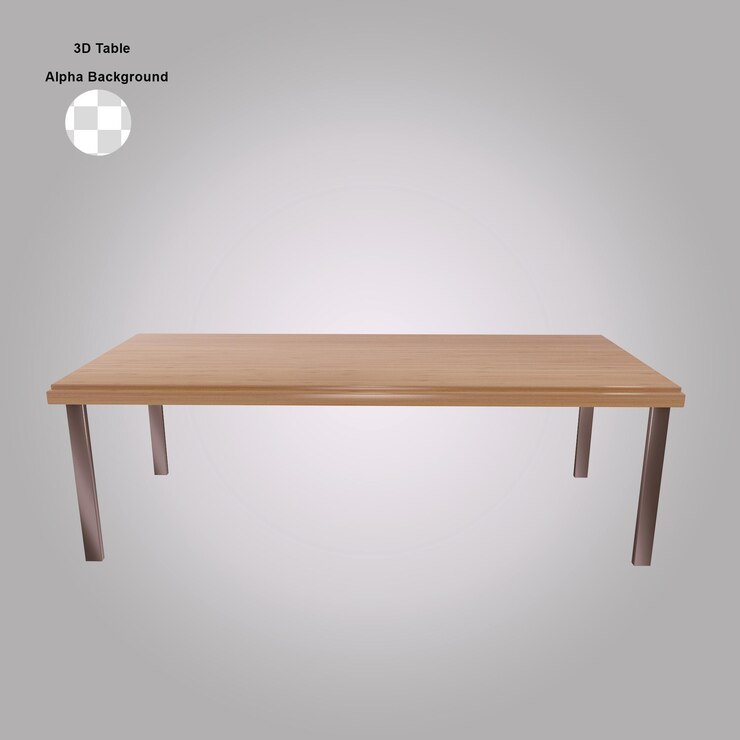 3d wood table 3d rendering