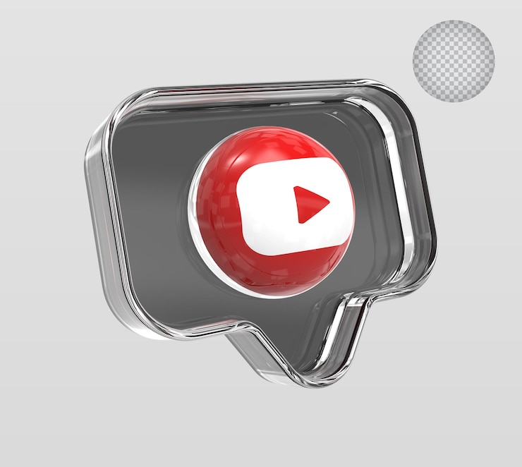 PSD 3d youtube icono redes sociales