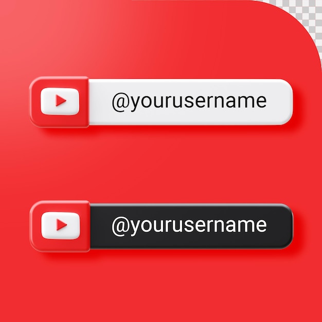 PSD 3d youtube tercio inferior banner