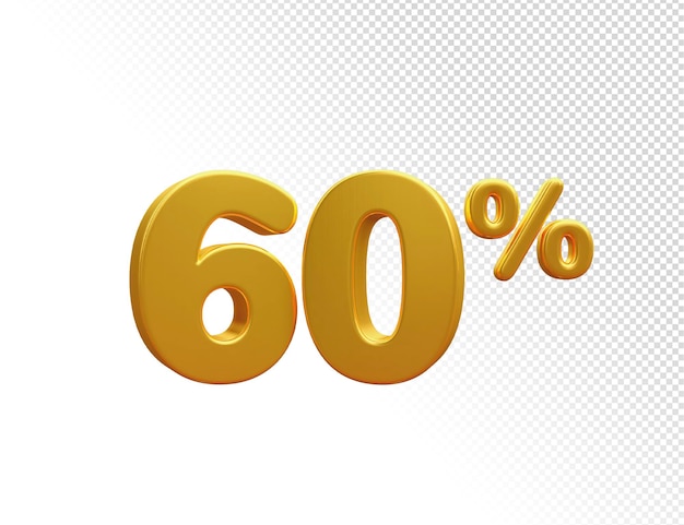 3d, zahl, 60, prozent, gold, sale