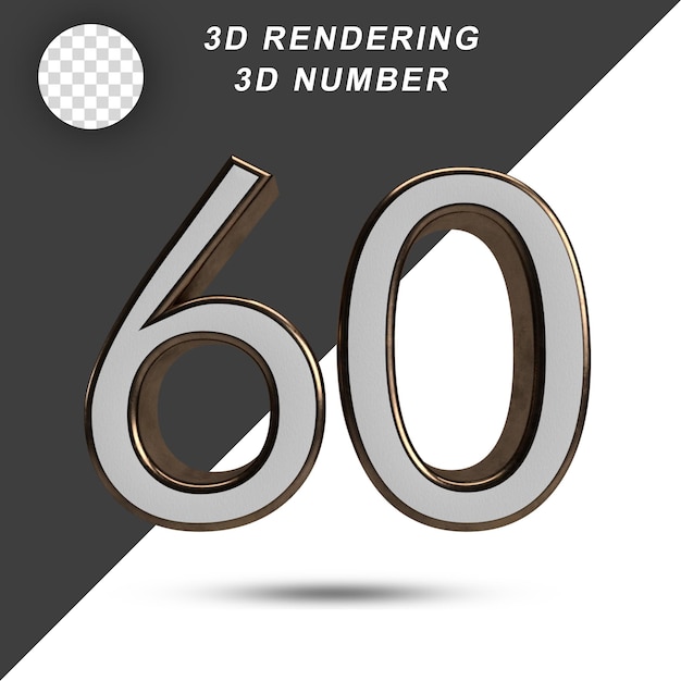 3D-Zahl 60