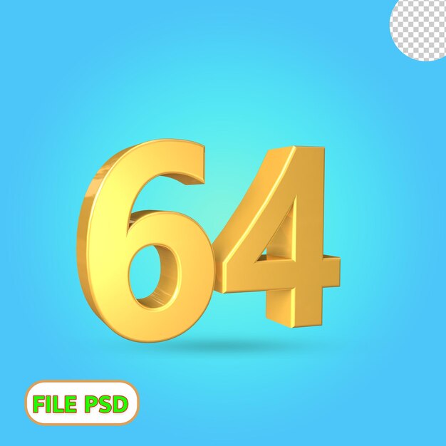 3D-Zahl 64