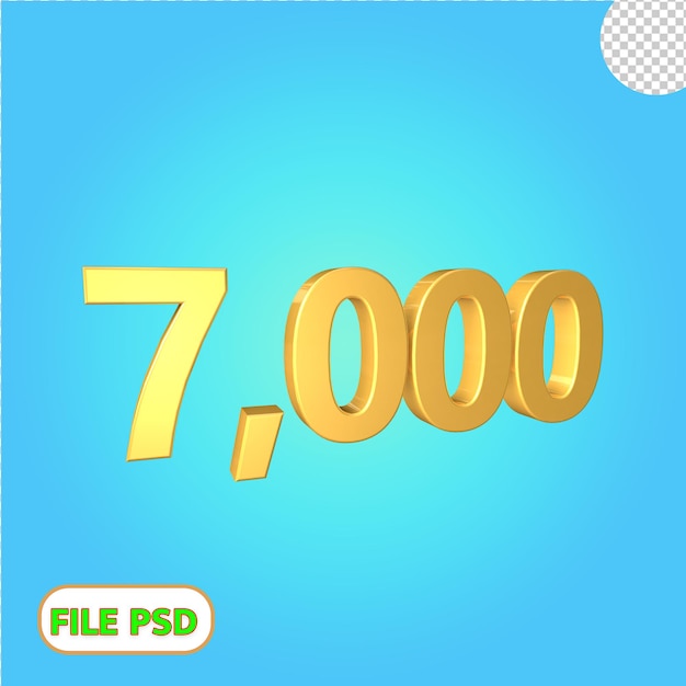 3d-zahl 7000