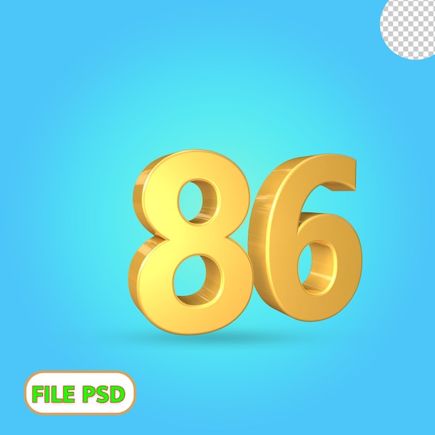3D-Zahl 86