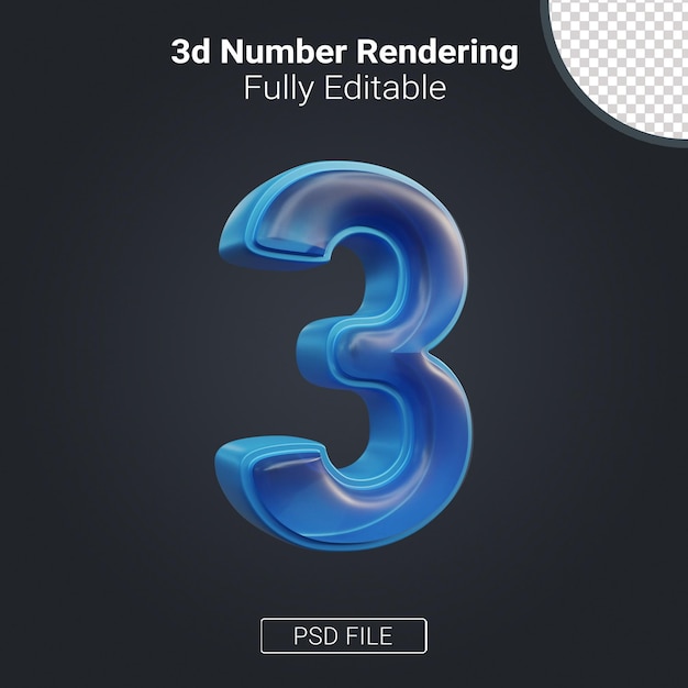 3D-Zahlen-Rendering vollständig bearbeitbar