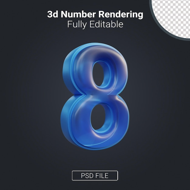 PSD 3d-zahlen-rendering vollständig bearbeitbar