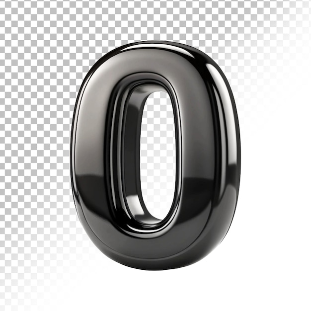 3D-Zahlen-Symbol mit durchsichtigem Hintergrund-Effekt