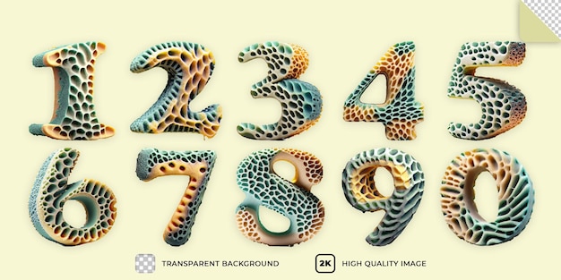 3D-Zahlensatz isoliert