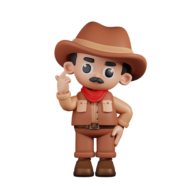 3d, Zeichen, Cowboy, Geben, Mini, Liebe, Pose