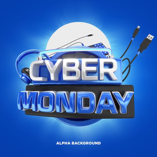 3d-zeichen für den cyber monday