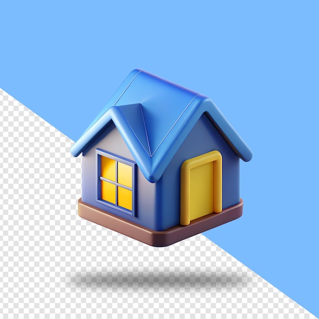 3D-Zeichentrickhaus-Illustration