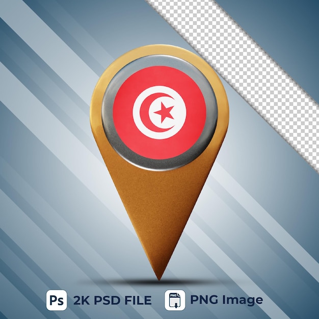 3d Zeiger tunesische Flagge