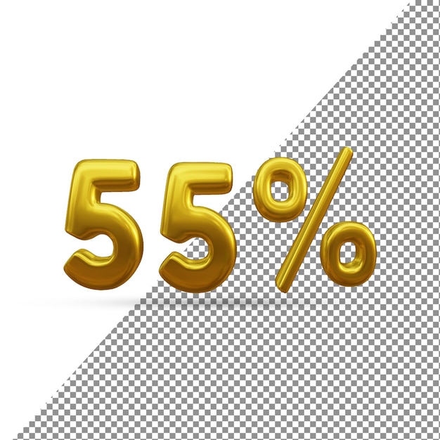3D Zlatý textový efekt 55 procent