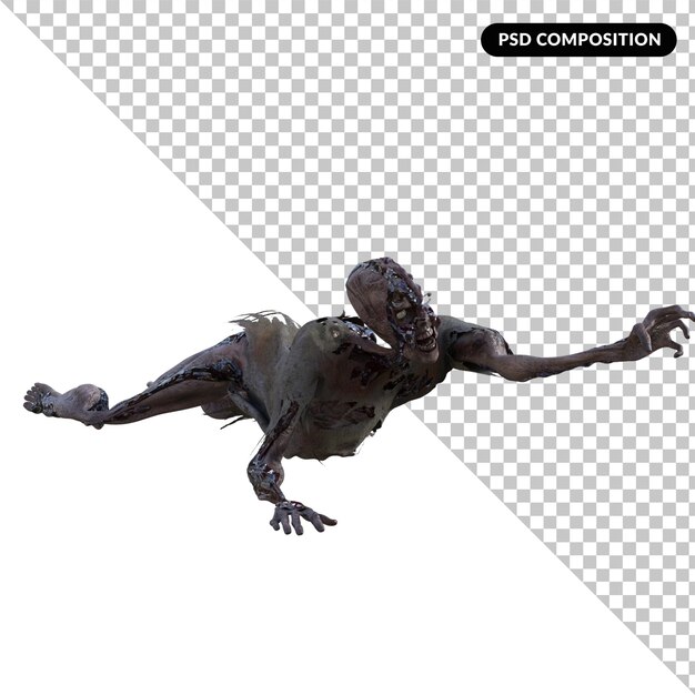 PSD 3d zombie aislado renderizado 3d psd premium