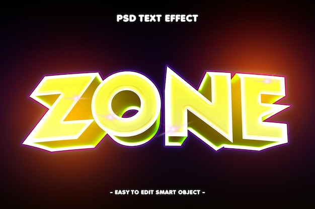3D-Zone mit bearbeitbarem Texteffekt
