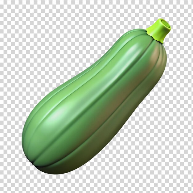 PSD 3d zucchnini isolado em fundo transparente