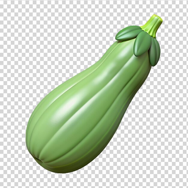 3d Zucchnini Isolé Sur Un Fond Transparent