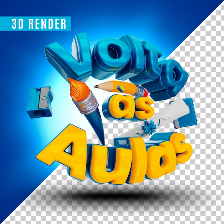 PSD 3d zurück zur schule für komposition schule 3d
