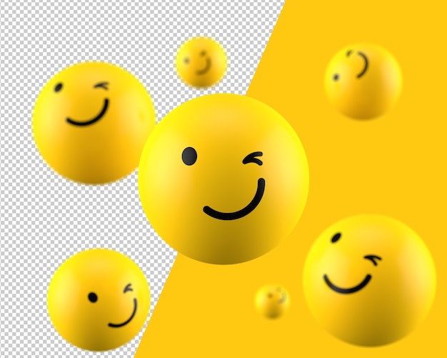 3D zwinkerndes Emoticon-Symbol