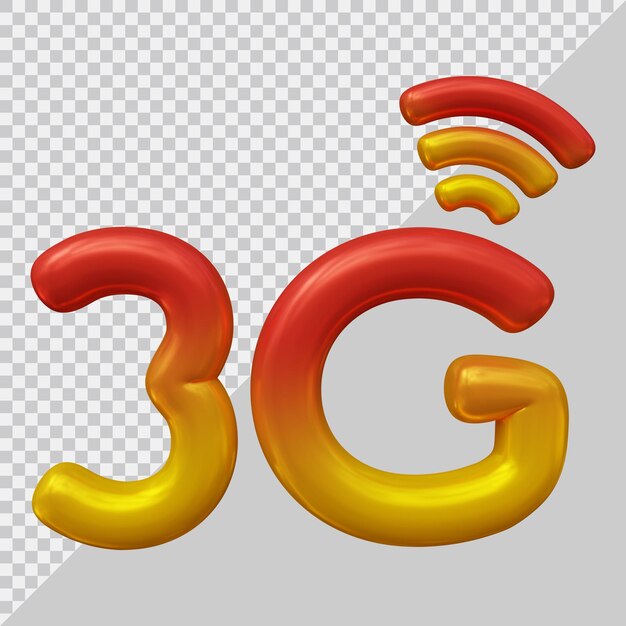 PSD 3g-icon-logo mit modernem 3d-stil