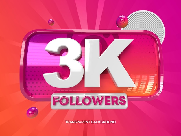 3k seguidores celebración de la bandera de Instagram en 3D