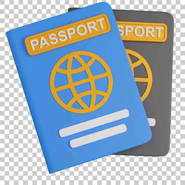 3s-Rendering von zwei Reisepässen Reise-Symbol