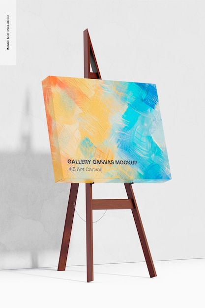 4:5 Mockup di tela d'arte, vista a sinistra