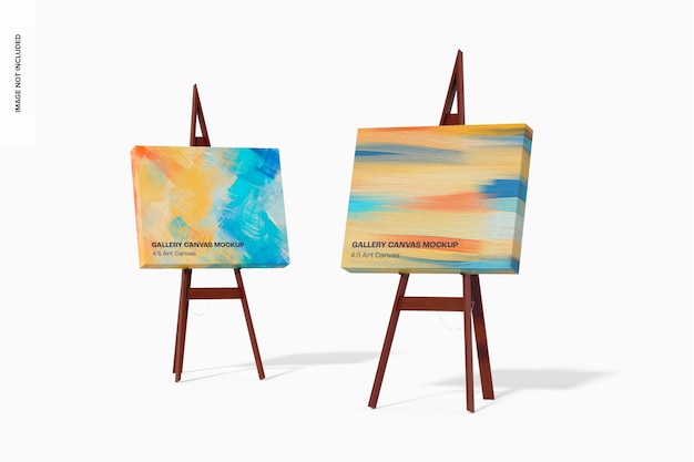 4:5 Mockup di tela d'arte, vista destra