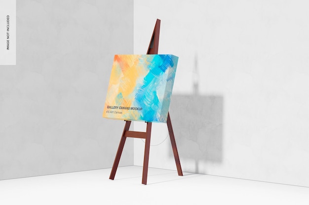 4:5 Mockup di tela d'arte, vista laterale