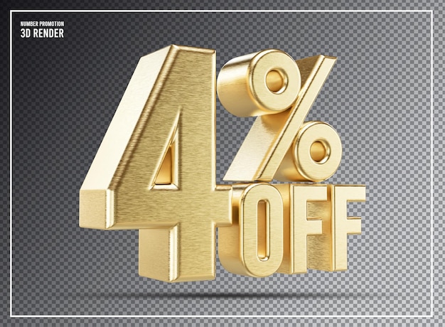 4 por ciento de descuento en la promoción de oro