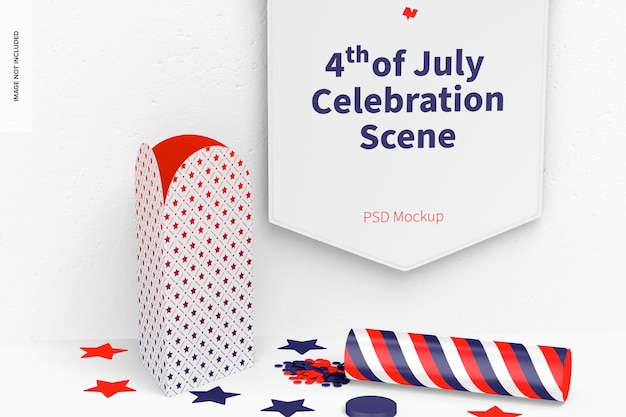 PSD 4 de julho celebration scene maquete