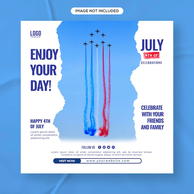 4. juli american independence day social media post design vorlagen