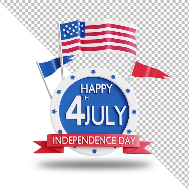 4. Juli Kalendersymbol 3D-Rendering