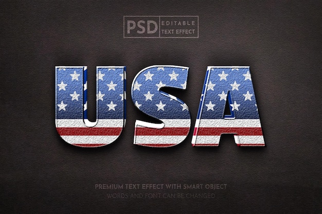 4 de julio día de la independencia de estados unidos con efecto de texto editable