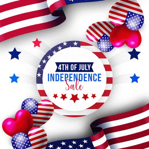 4 luglio Bandiera americana Giorno dell'Indipendenza Evento patriottico celebrazione social media post design