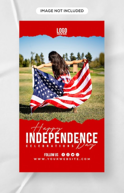 4 luglio giorno dell'indipendenza americana social media storia post design modello