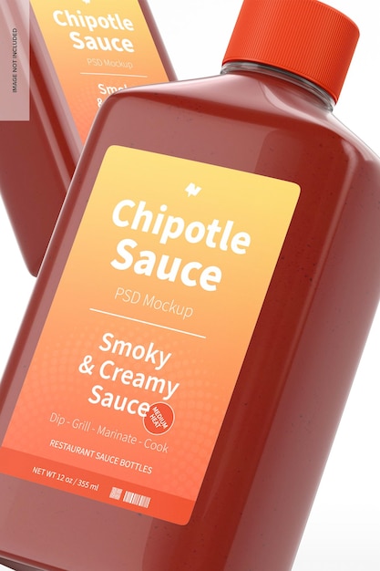 4 oz Chipotle Sauce Flaschenmodell, Nahaufnahme Bottle