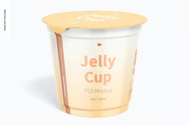 PSD 4 oz jelly cup mockup, vorderansicht