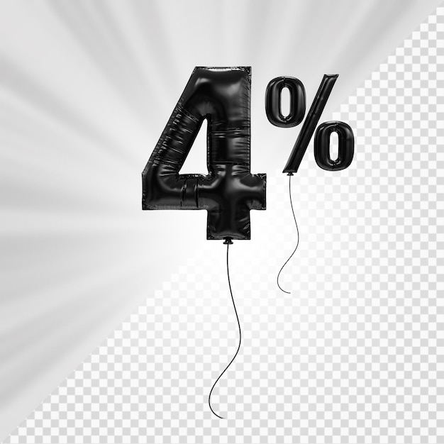 4 per cento offrono palloncini in rendering 3D