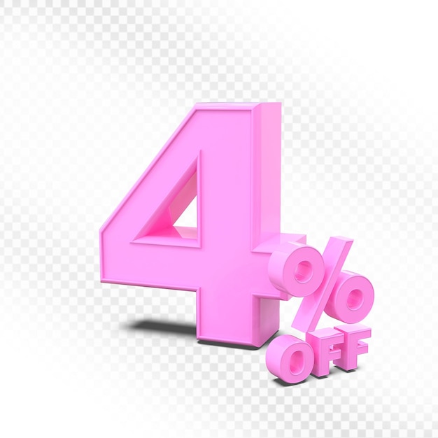 4 Prozent Rabatt auf rosa 3D-Verkäufe