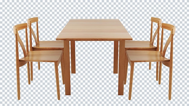 4-seat wooden dining table. Furniture