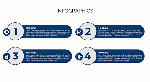 4-stufiges Infografik-Design
