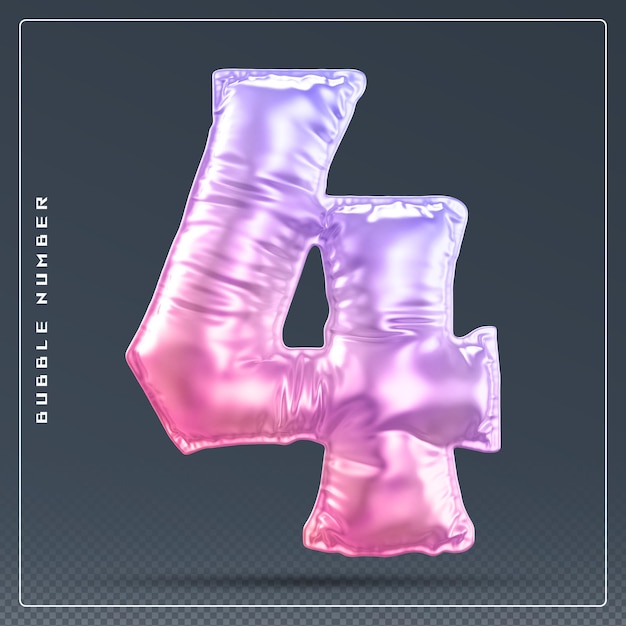 4 Zahlblase-Gradient 3D-Render