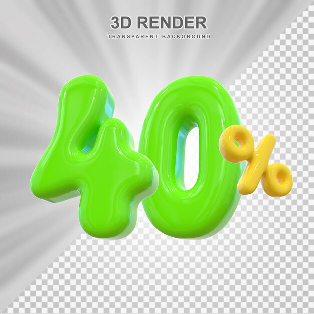 40 por ciento de descuento en globo verde 3D