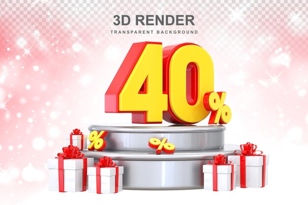 40 por ciento de promoción con regalo 3D