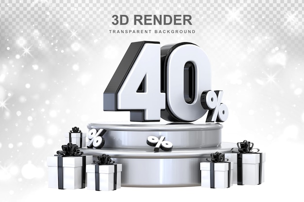 40 por ciento de promoción con regalo 3d