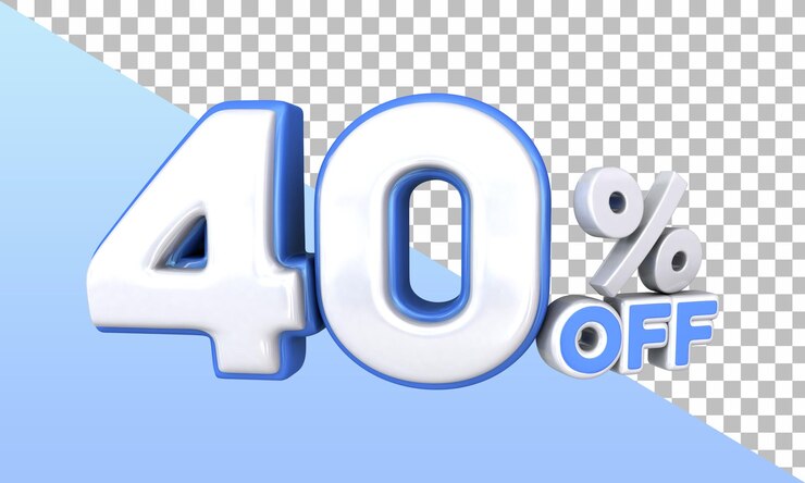 PSD 40% de desconto no preço de venda 3d para composição