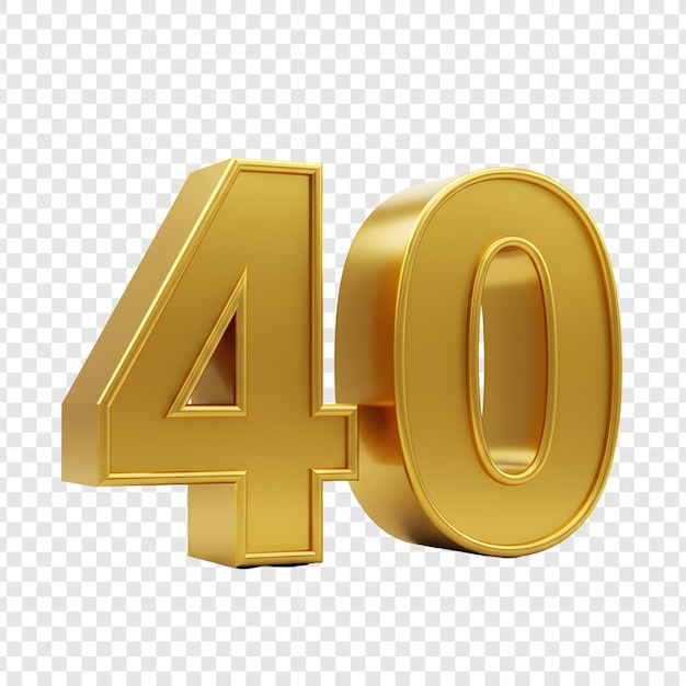 40 Goldene Zahl - Ein einzelnes metallisches Objekt